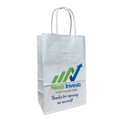 White Twisted Handle Paper Shopper Bag