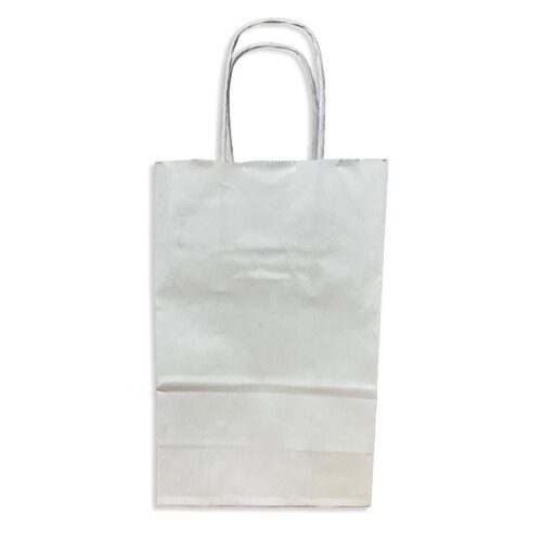 White Twisted Handle Paper Shopper Bag - Image 2
