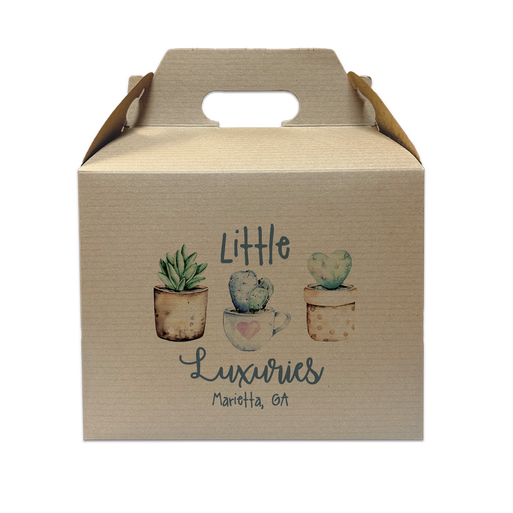 Pop-Open Natural Cardboard Gable Box