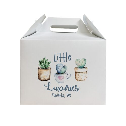 Pop-Open White Cardboard Gable Box