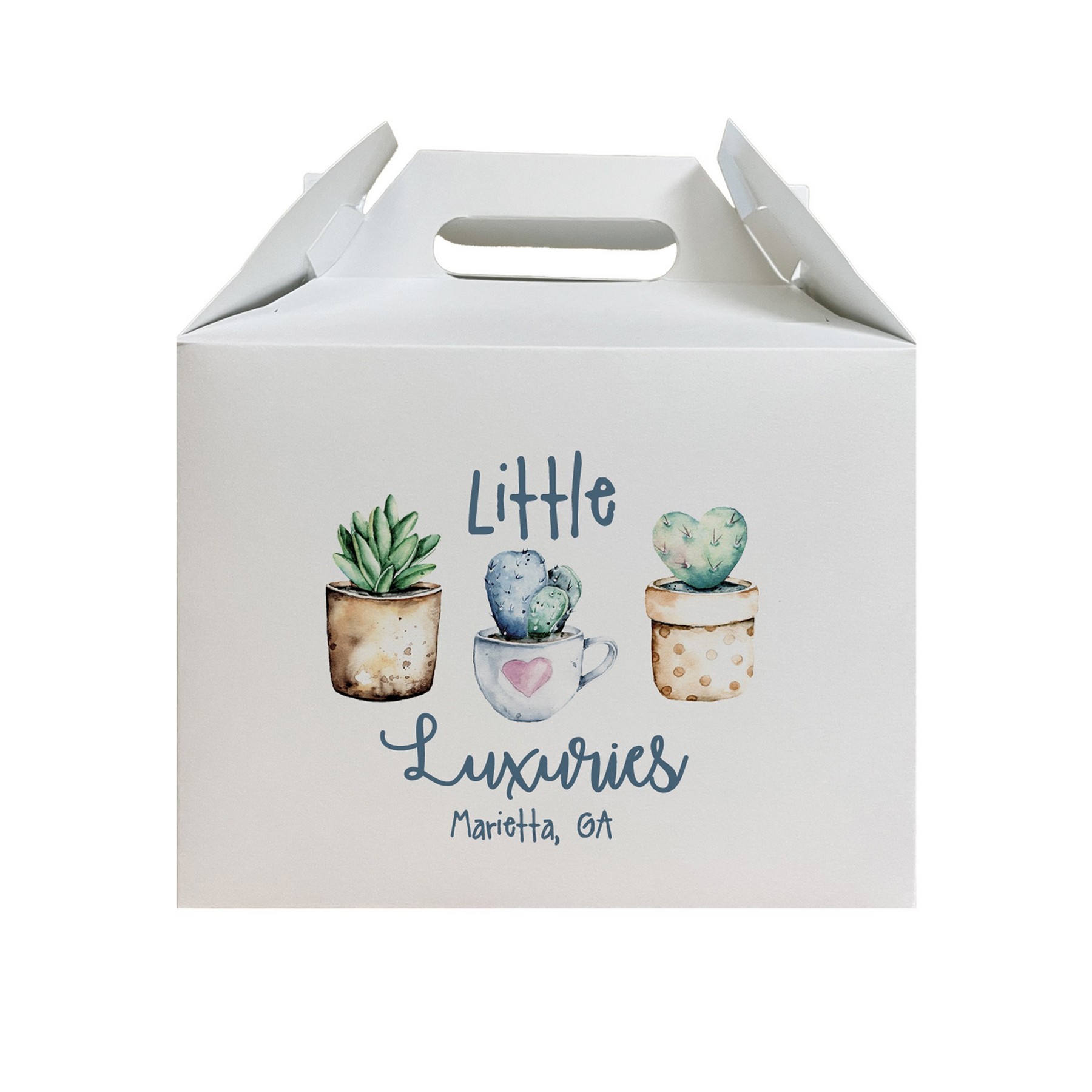 Pop-Open White Cardboard Gable Box