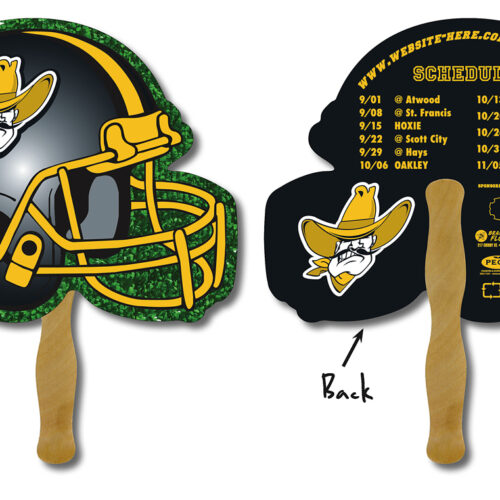 School Hand Fan - 10 x 8.5 Football Helmet